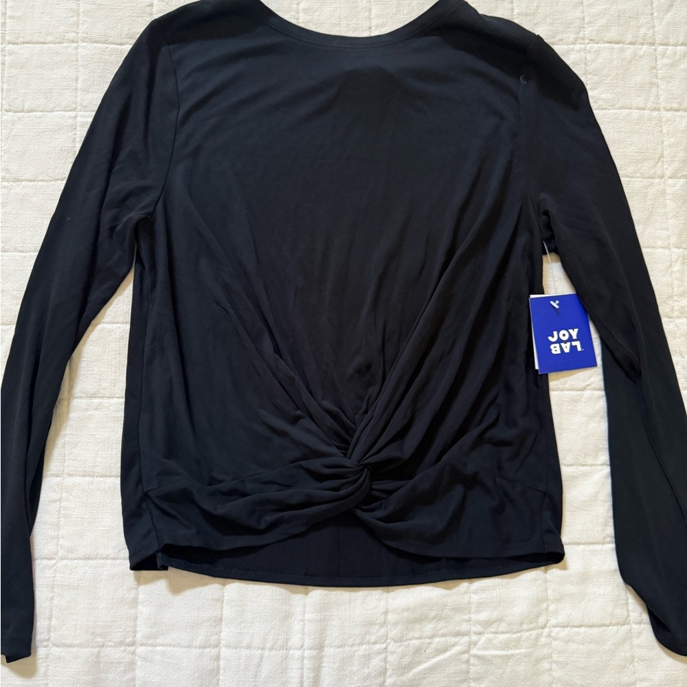 JoyLab Black Long Sleeve Twist Blouse